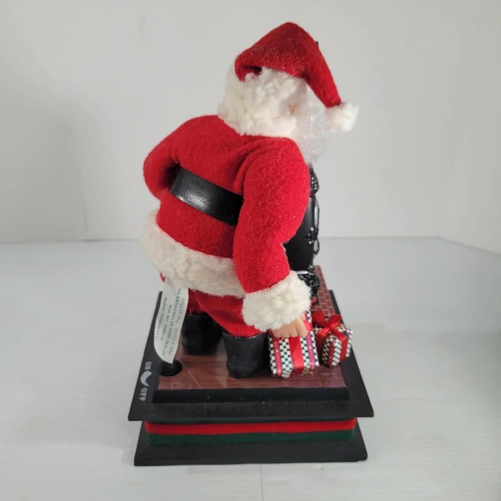 1993 Holiday Creations Vtg Music Lights Santa WoodPotbelly Stove Xmas Grannycore